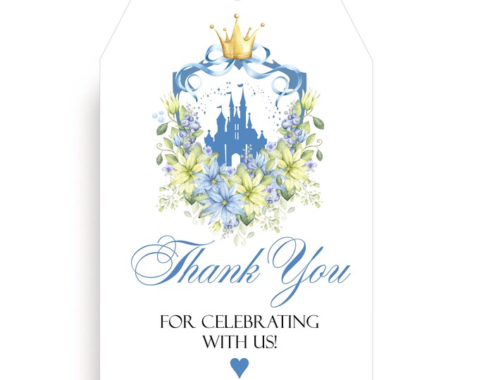 Personalized Gift Tags | Cinderella Castle Thank You Gift Tags | Personalized Thank You Card #T1230-1