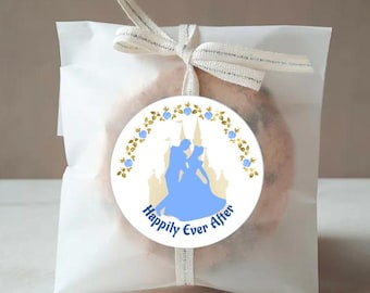 Cinderella Blue Wedding Favor Labels | envelope seals | Thank You Gift Labels #0718