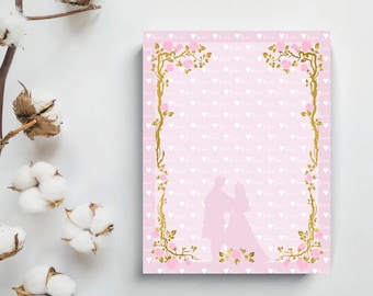 Sleeping Beauty Pink Rose Notepad – 4.25x5.5 in, 50 Tear-Off Sheets – Floral Stationery for Notes, Lists & Gifting