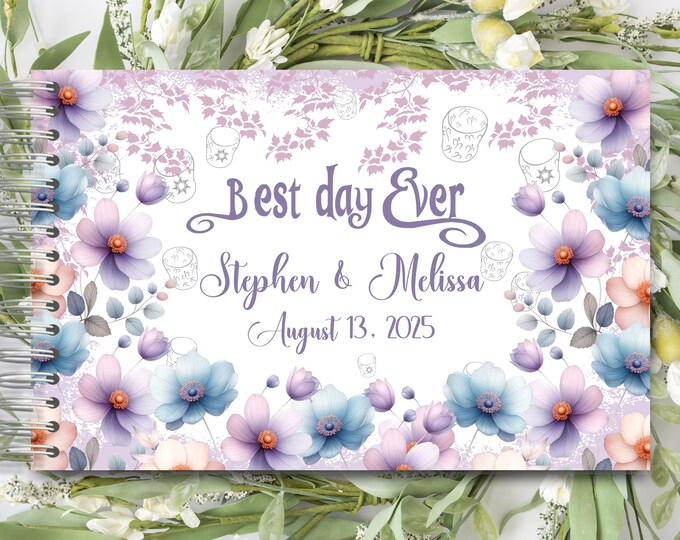 Handmade Rapunzel Best Day Ever Autograph Guestbook Memory Journal or Wedding Guest Book GB712-8