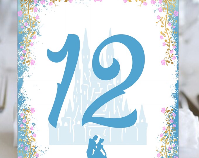 Cinderella Fairy Tale Story Book Table Numbers | Select Your Story Book Set | Build Your Own set #TN-417