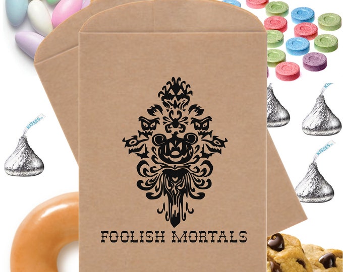 SAVE 30% OFF 24 Foolish Mortals Favor Bags Halloween Favor Bags Treat Bags Candy Bag Wizard Theme Party Favors Table Party Favor