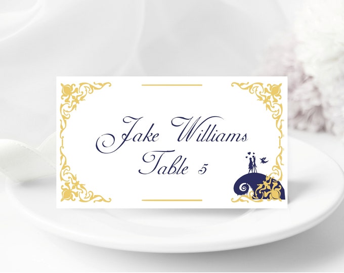 Place Card Nightmare Fairy Tale Princess Wedding Escort Cards Table Seating Reserved Seating Cards #PC-0910