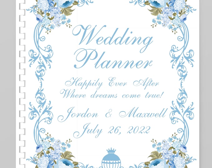 Cinderella Wedding Planner Floral Wedding Planner Customized Wedding Planning Book 9.5x11 inches #weddingplanner  WP529-0