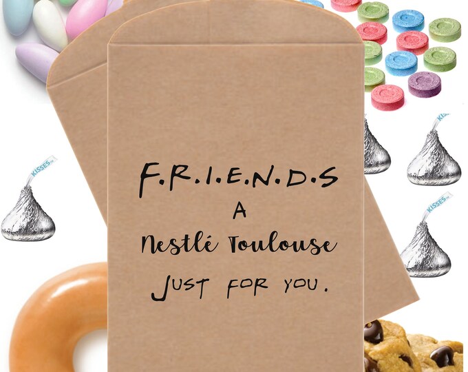 SAVE 30% OFF 24 Friends Nestle Toulouse Favor Bag Friend Pick Me Up Treat Bag Covid 19 Drop Off Bag lovebirdslane