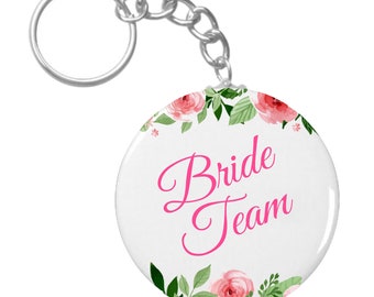 Personalized Keychain Blush Wedding Keychains | Bridal Favor Gifts | Team Bride | Bachelorette favors #C65-D