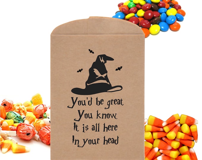 24 Bags 51 Cents Each Halloween Party Treat Bags Sorting Hat Happy Halloween Trick Treat Bags Dessert Table Party Favor Bags Party Favor Bag