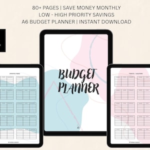 Monthly Savings Planner – A6 Budget Planner | Low & High Priority | 80+ Pages | Instant Download PDF