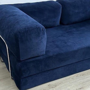 Corduroy Teddy Sofa, Modular Floor Couch, Livingroom Sofas , Convertible Lounge Sofa Bed,Cozy Couch , Gaming Couch 4 Metal Bar Legs Included image 16