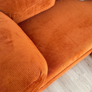 Corduroy Teddy Sofa, Modular Floor Couch, Livingroom Sofas , Convertible Lounge Sofa Bed,Cozy Couch , Gaming Couch 4 Metal Bar Legs Included image 13