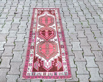 2x6 ft Persian Rug  Runner Rug , Vintage Rug, , Colorful Rug, Turkish Rug, Area Rug, Wool Rug, Kitchen Rug, Entryway Rug moroccan rug