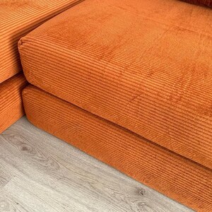 Corduroy Teddy Sofa, Modular Floor Couch, Livingroom Sofas , Convertible Lounge Sofa Bed,Cozy Couch , Gaming Couch 4 Metal Bar Legs Included image 15