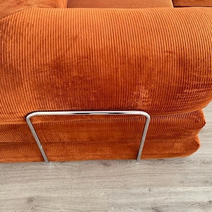 Corduroy Teddy Sofa, Modular Floor Couch, Livingroom Sofas , Convertible Lounge Sofa Bed,Cozy Couch , Gaming Couch 4 Metal Bar Legs Included image 8