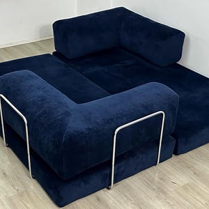 Corduroy Teddy Sofa, Modular Floor Couch, Livingroom Sofas , Convertible Lounge Sofa Bed,Cozy Couch , Gaming Couch 4 Metal Bar Legs Included image 12