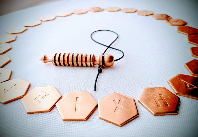 Elder Futhark Copper Runes, Hand Stamped Divination Set - Etsy