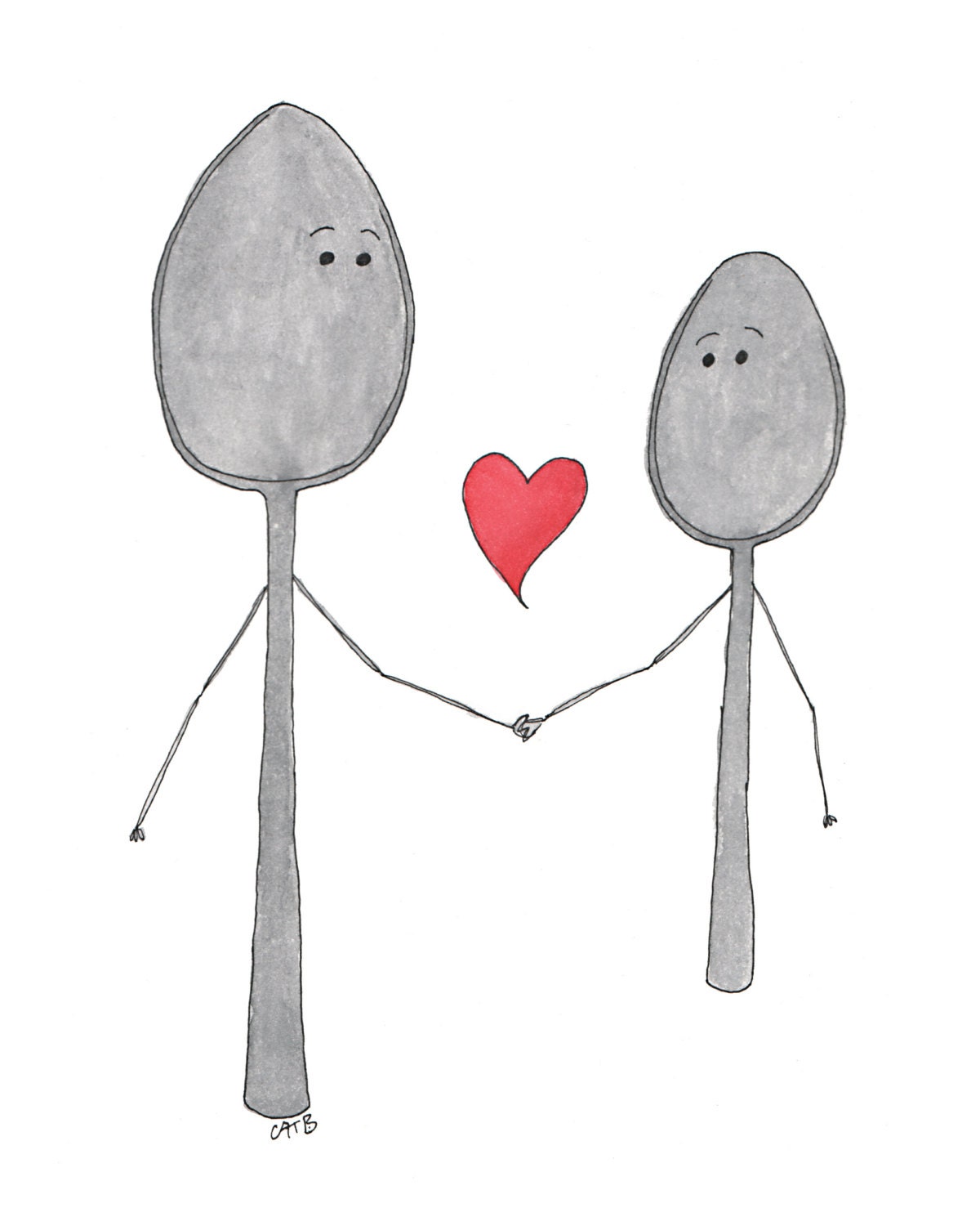 Big Spoon Little Spoon Art Print Etsy Canada Big Spoon Little Spoon Art Print Etsy Canada