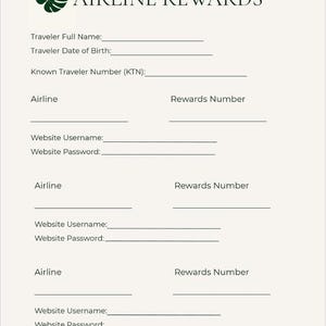 Flygbolagsförmånsspårare – Lojalitetsprogramorganisatör (färg + gråskala PDF)