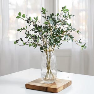 73 cm künstlicher Ficus Tenuifolia-Zweig - Realistischer grüner Stängel für hohe Vasen, minimalistisches Wohndekor & DIY-Hochzeitsgrün
