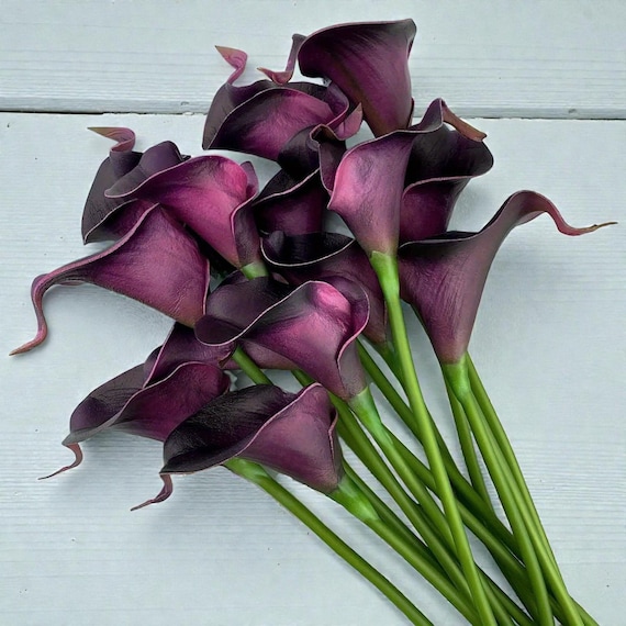 Artificial Calla Lily Flowers Real Touch 10PCS White Calla Lily Bouquet Wedding Decor Bridal Bouquet DIY Centerpieces Home Decoration