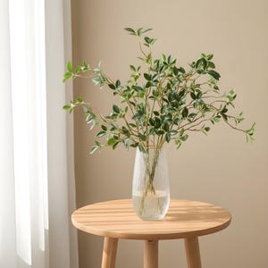 73 cm konstgjord Ficus Tenuifolia-gren - Realistisk konstgjord grönska för höga vaser, minimalistisk heminredning och gör-det-själv-bröllopsgrönska