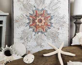 Vintage Textured Artwork | Luxury Coastal Wall Decor on Jute & Gesso