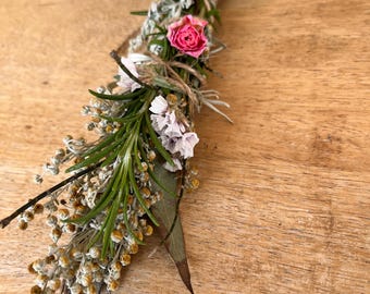 Rose Smudgestick/Floral Herb Bundle/Wildcrafted Botanical Smudge Stick/Ritual Alter Decor/Handcrafted Smoke Wand