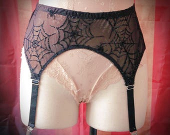 High-Waisted Spandex Garter Skirt: Plus Size Thigh High Sock Clips