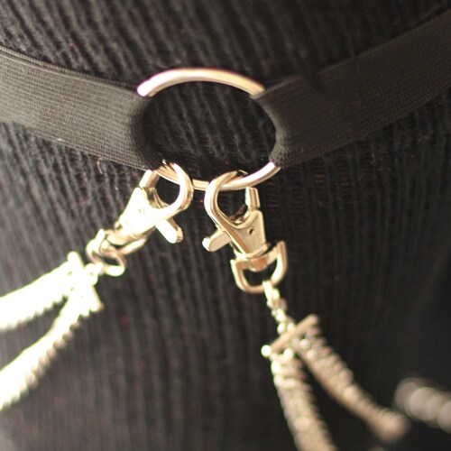 BLACK Elastic Clip Garters for Thunder Thigh High Socks Etsy