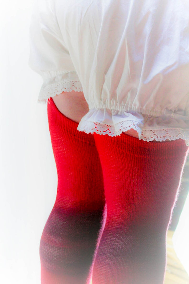 Burlesque curvy fashion RED Velvet Layer Cake Thigh High stockings Warm Long Socks Victorian Steampunk Edwardian OVER the KNEE Socks