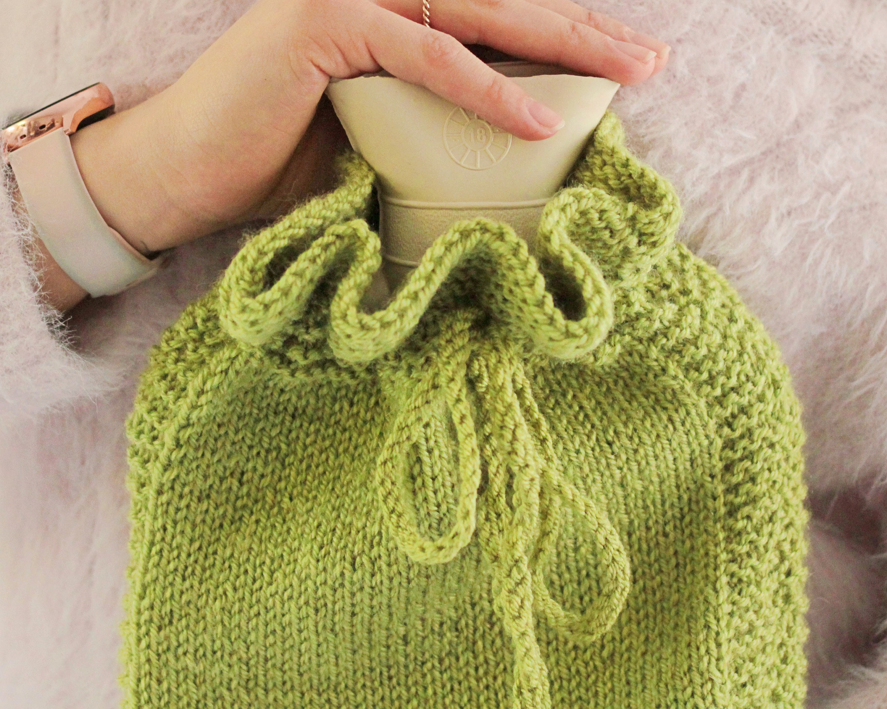 Large HOT water Bottle gift set Rustic Winter Comfort Striped Etsy