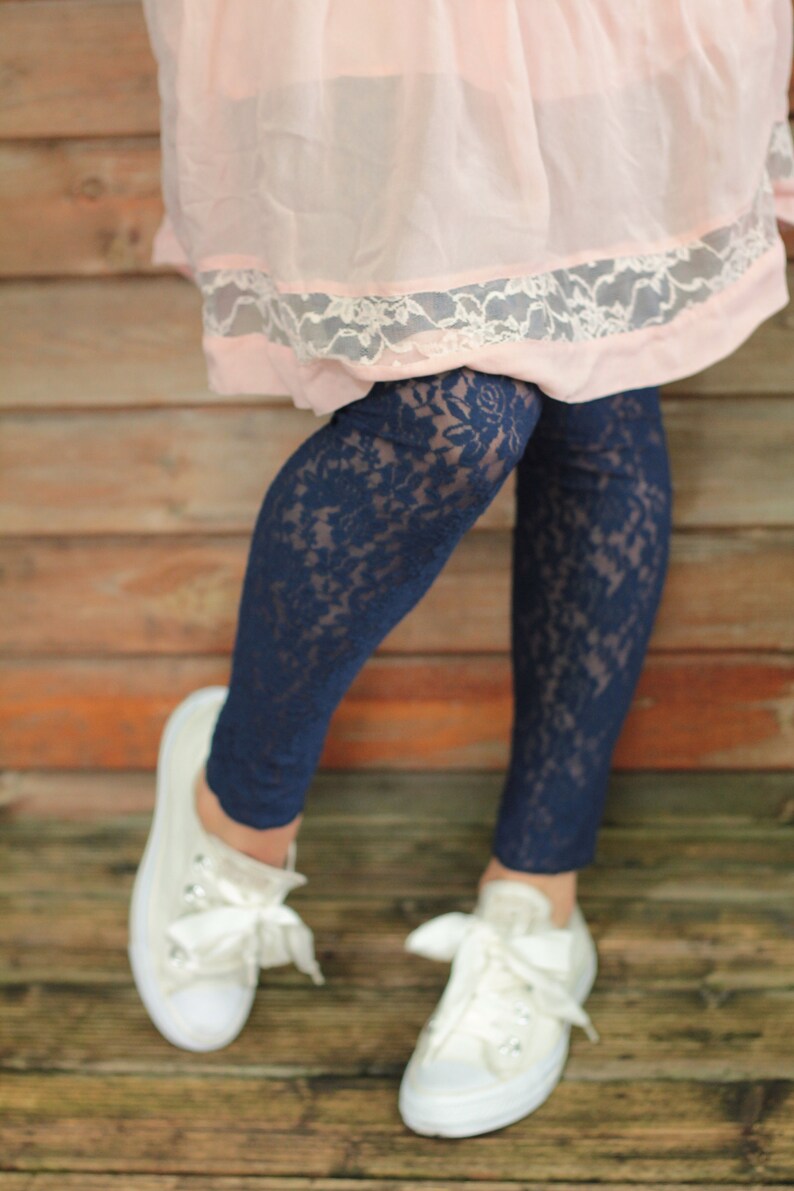 Blue Lace Leggings High Waist Victorian Gothic Tights in Etsy
