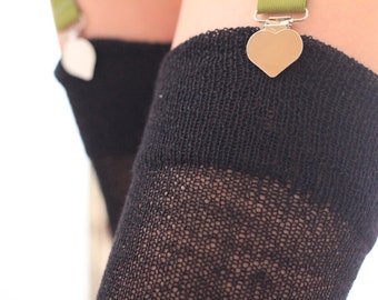 Timeless Black Velvet Victorian Thigh High Stockings, Bespoke Merino Over-Knee, Handcrafted Plus Size Custom 2025