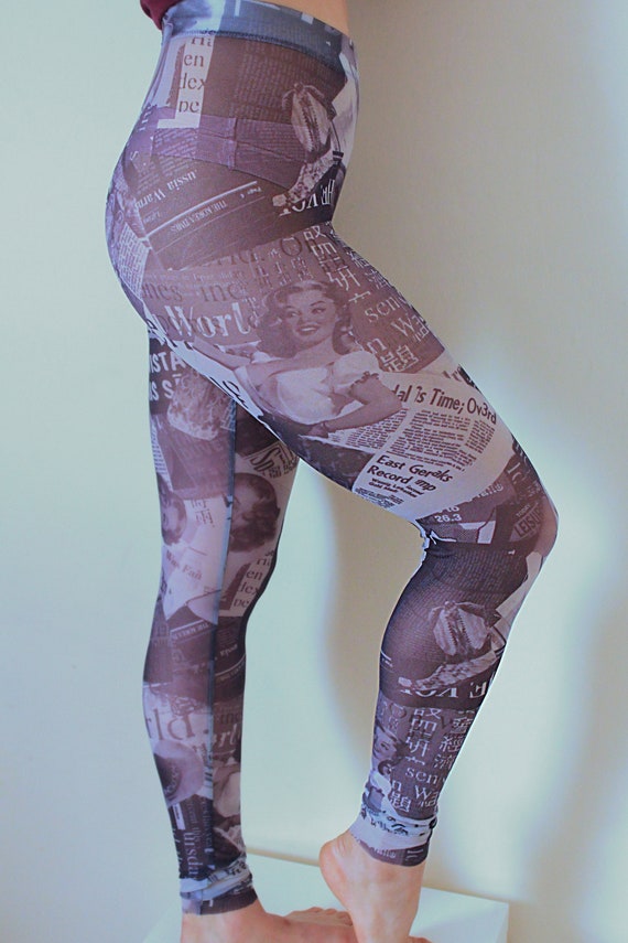 Blue Lace Leggings High Waist Marilyn 