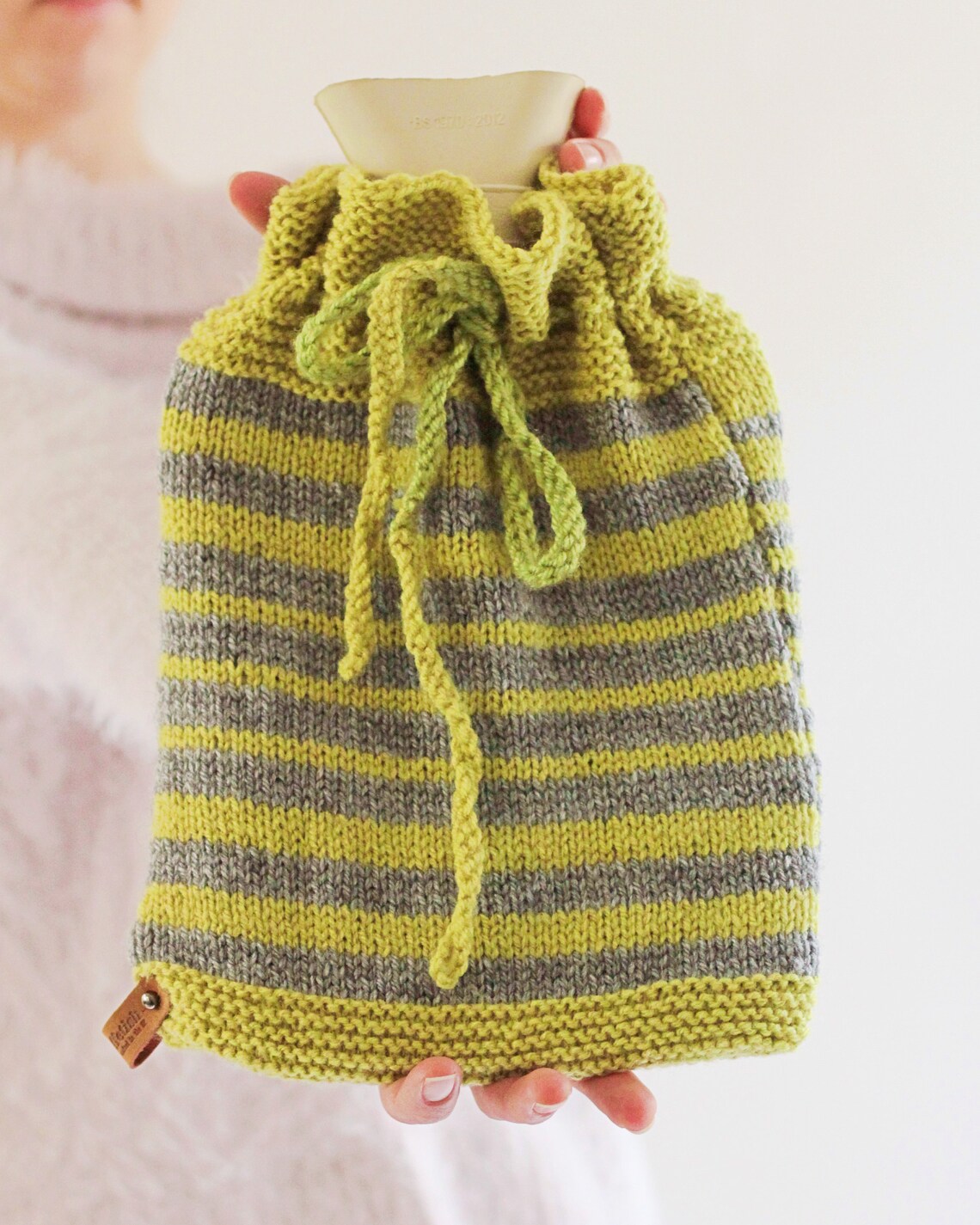 Large HOT water Bottle gift set Rustic Winter Comfort Striped Etsy
