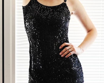 Handmade Black Sequin Velvet Bodysuit – Gothic Dancewear, Stretch Fit UK 10–16