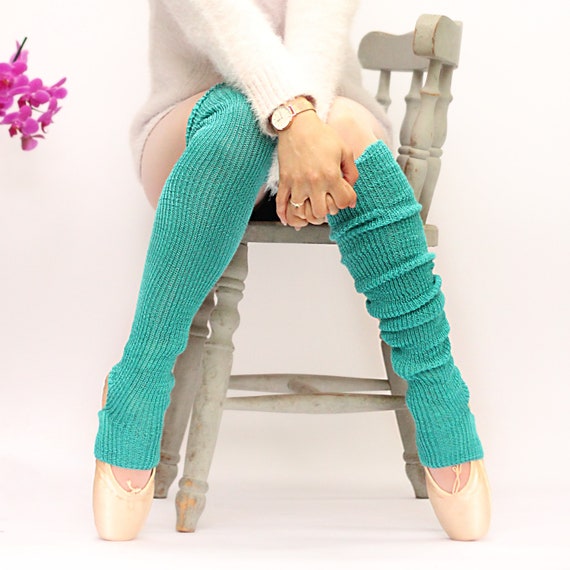 THIGH HIGH Teal Green Leg Warmers for Ballerinas Yogis Etsy UK