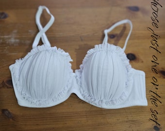 Handmade Tulle Balconette Bra, Strapless Option, Lingerie