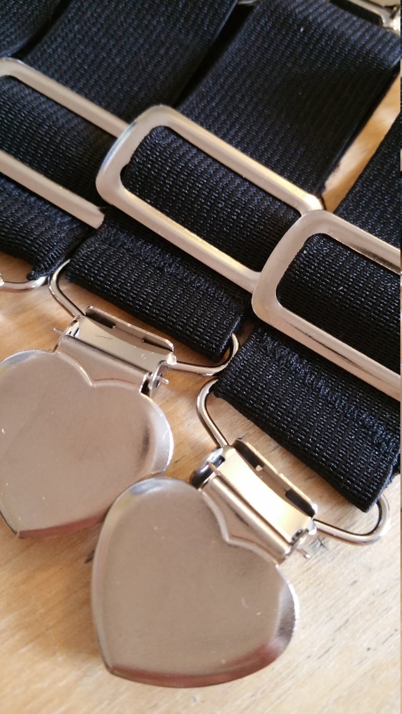 BLACK Elastic Clip Garters for THIGH High Socks Crocodile Etsy