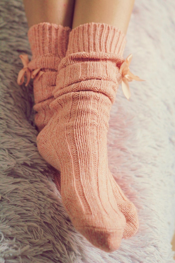 Women Warm Winter Long Sleeping Socks Markiz One Size Pastel Colours 