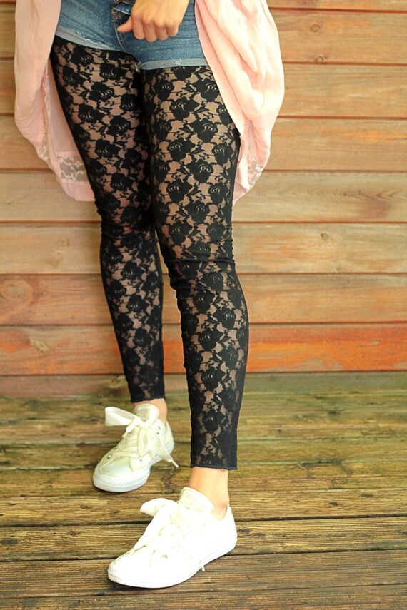 black lace leggings