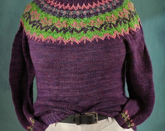 Handknitted Icelandic Wool Jumper • Fisherman’s Style Possum Yoke Blend Christmas Jumper