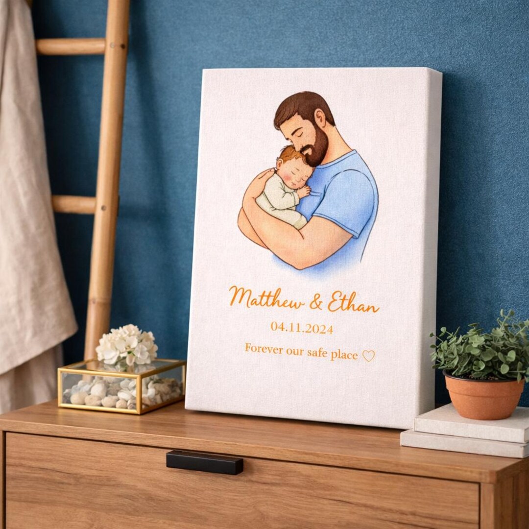 Personalized Couple & Family Canvas Print, Minimal Home Decor ...