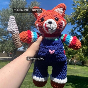 Chuck The Killer Red Panda Crochet Pattern///This is A PATTERN ONLY Not a physical item/// Halloween Amigurumi crochet pattern