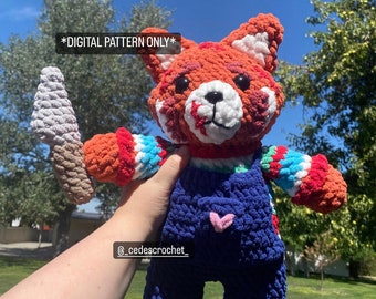 Chuck The Killer Red Panda Crochet Pattern///This is A PATTERN ONLY Not a physical item/// Halloween Amigurumi crochet pattern
