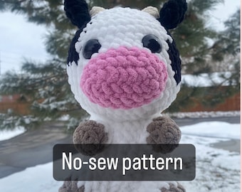 Barry The No-Sew Cow Crochet Pattern///This Is A PATTERN ONLY Not A Physical Item///Crochet Amigurumi Cow Pattern