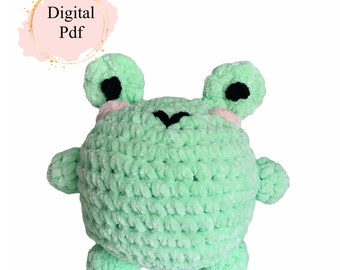 Digital PDF Download Crochet Amigurumi Frog PATTERN