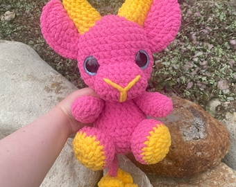 Baby goat plush/// stuffed animal/// handmade crochet goat stuffed toy