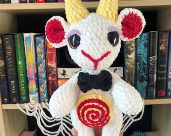 Hazbin Inspired Goat Plushie///Handmade Crochet Amigurumi stuffed animal///Ready To Ship
