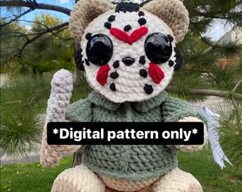 Jason The Slasher Teddy Bear Crochet Pattern///This Is A PATTERN ONLY Not A Physical Item///Teddy bear Crochet Amigurumi Horror Pattern