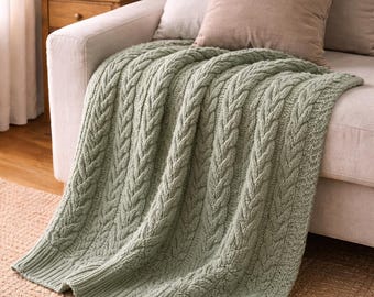 Crochet Cable Blanket Pattern PDF | Beginner Friendly Chunky Crochet Throw | Modern Textured Blanket Digital Download